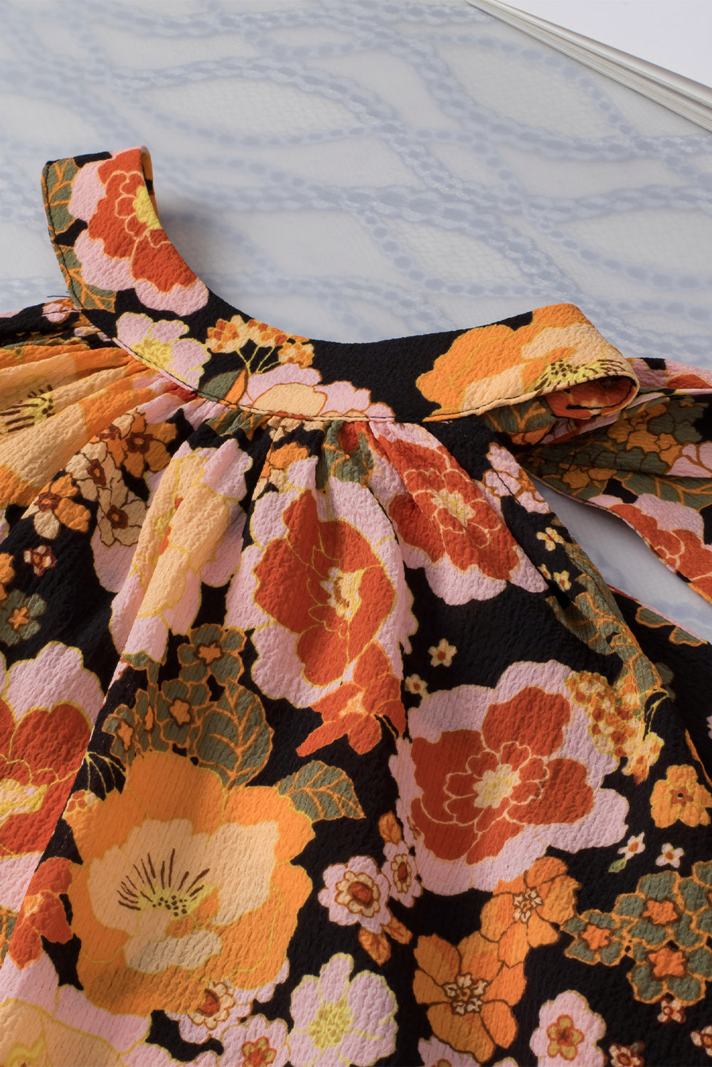 Women's Floral-Print Knotted Halter Sleeveless Top