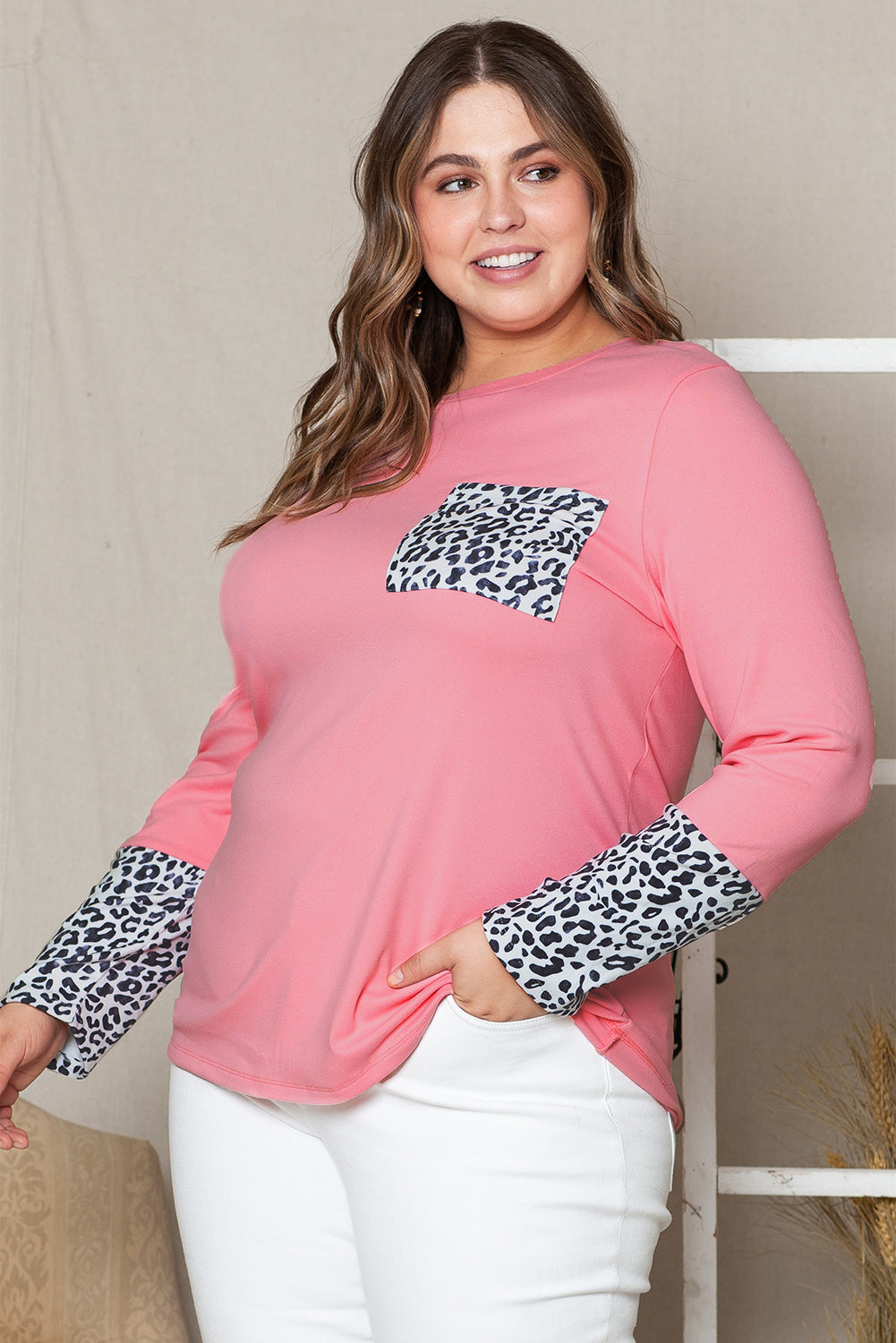 Women's Plus Size Cuffs Brushed Top