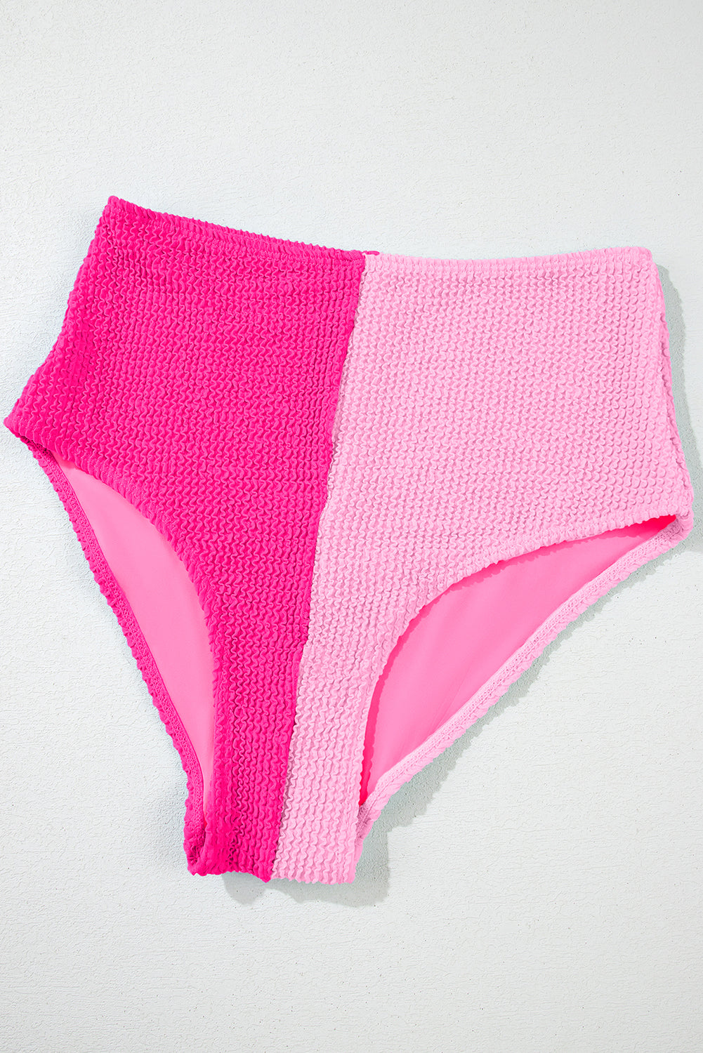 Colorblock Square Corded Square Neck Bikini Swimsuit in Pink