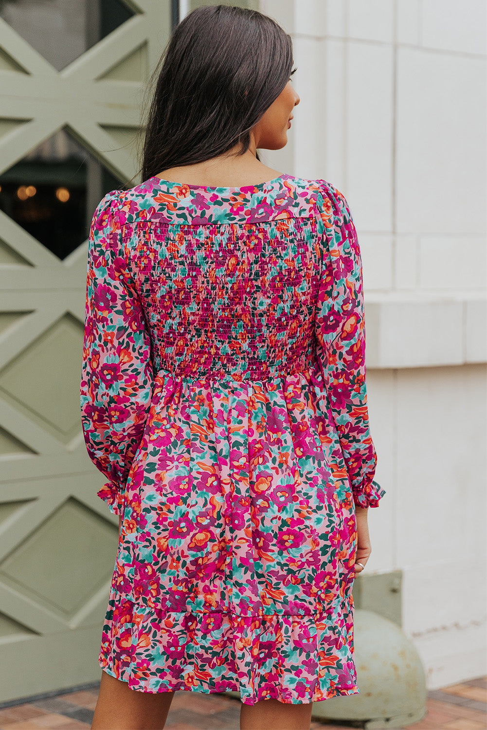 Floral Dresses for Women Sleeve Shirred Puffy