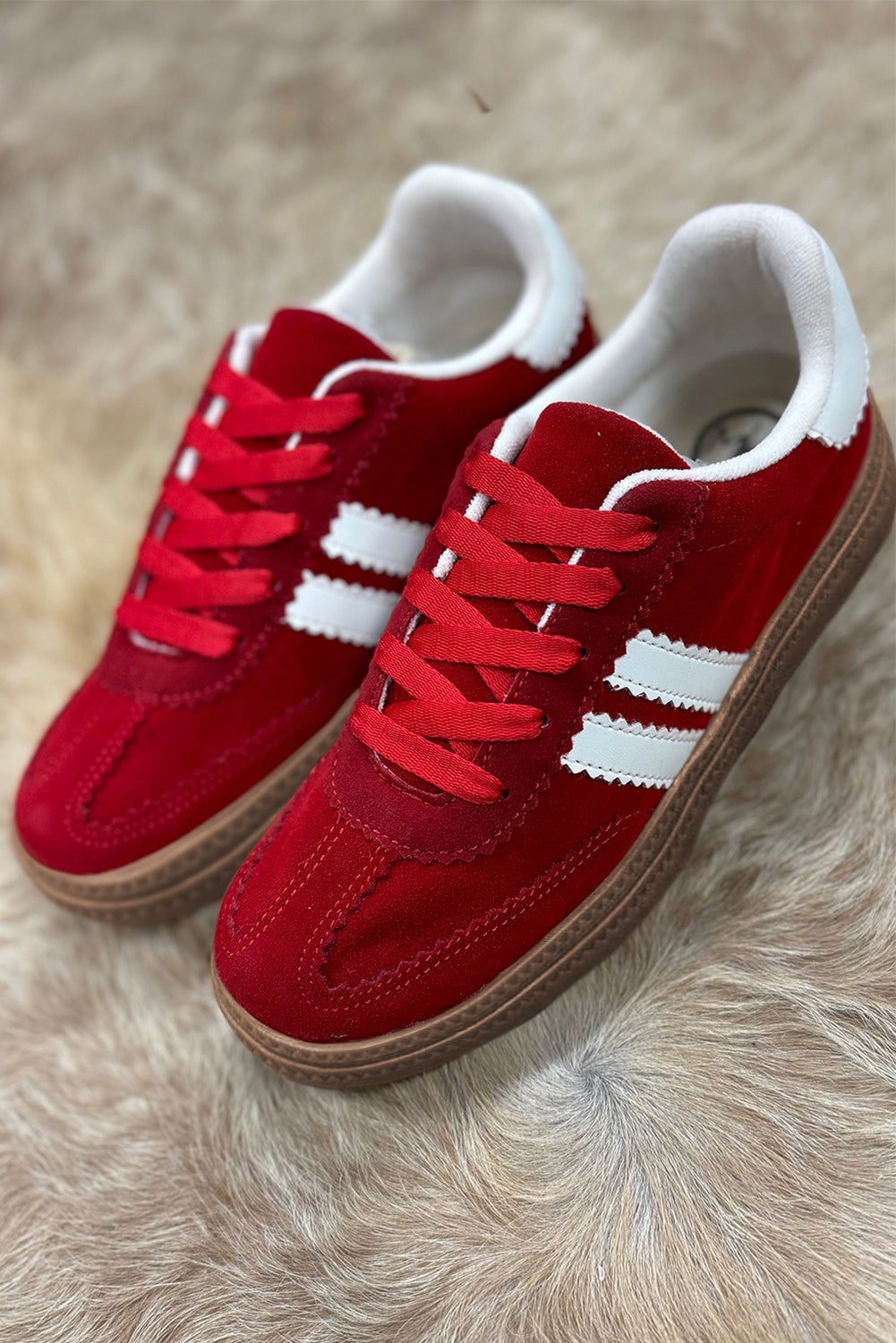 Retro Lace-up Striped Patchwork Flat Shoes