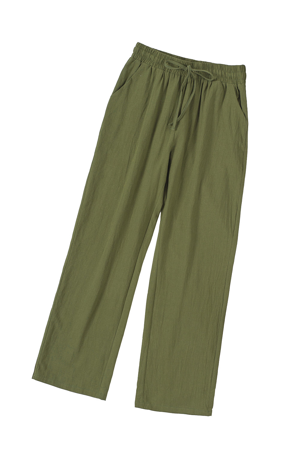 Women's Pants with Long Straight Legs Elastic Waist