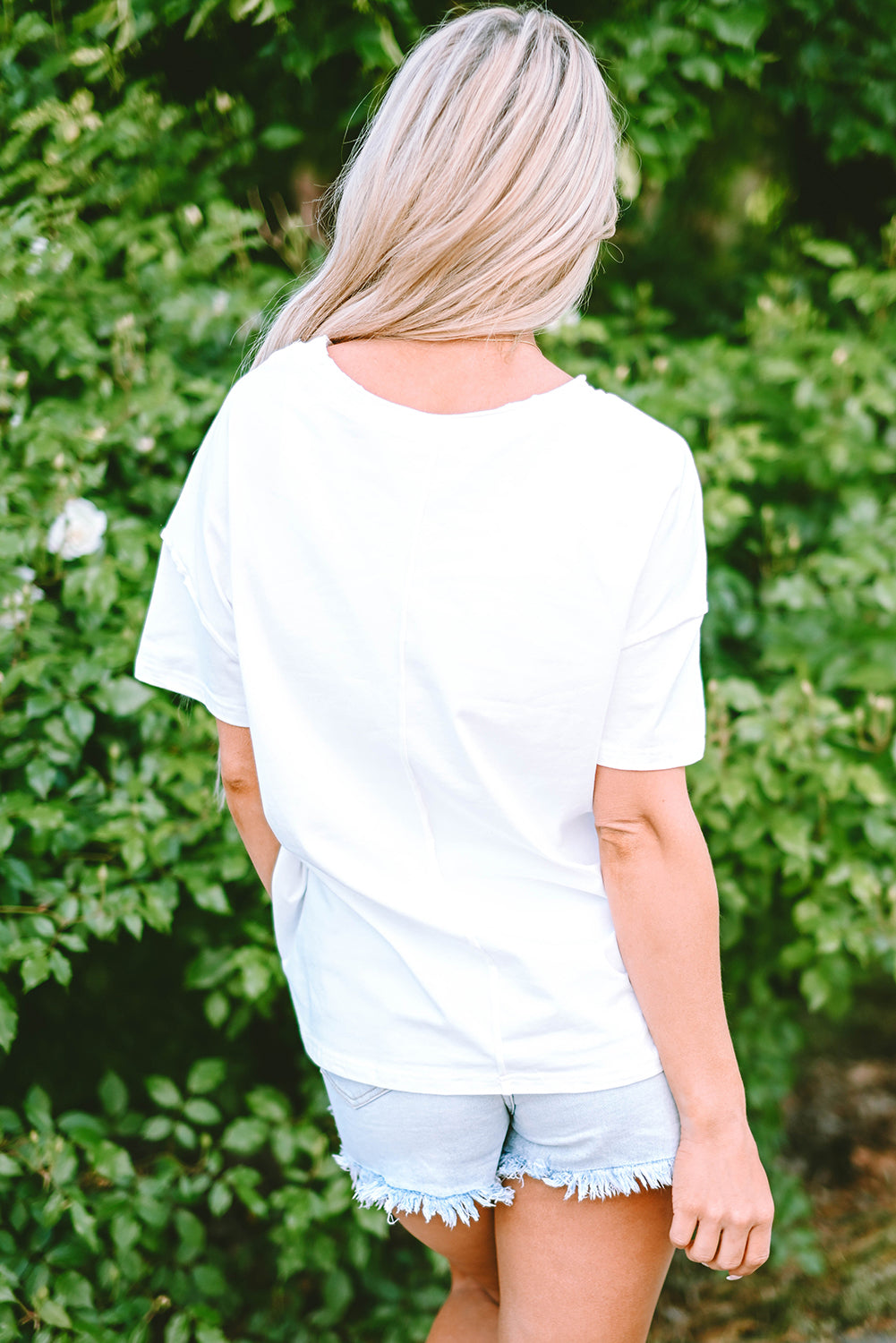 Women's T-shirt with Star Patchwork Loose