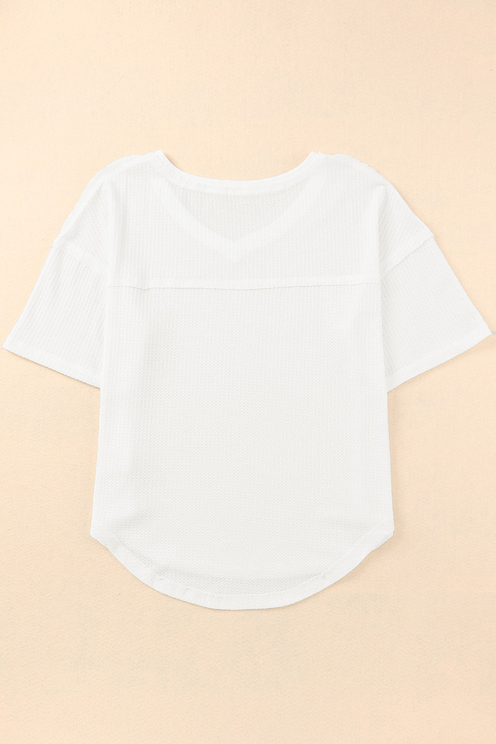 Women's Waffle Knitted Dropped-Shoulder Loose Top