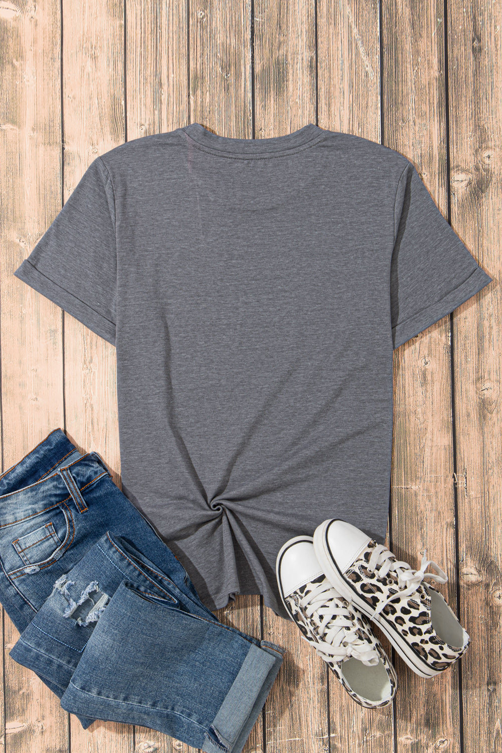 Tee for Women Everyday Plain Crew Neck Modern Wardrobe Pick
