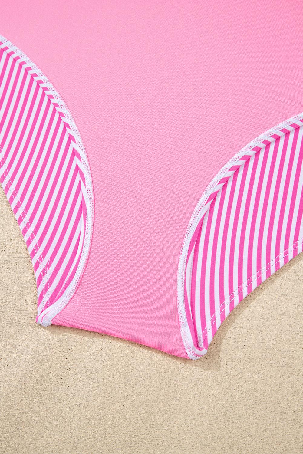 Stripe Print Rose Print Knot Straps 2pcs High-Waisted Bikini Swimsuit