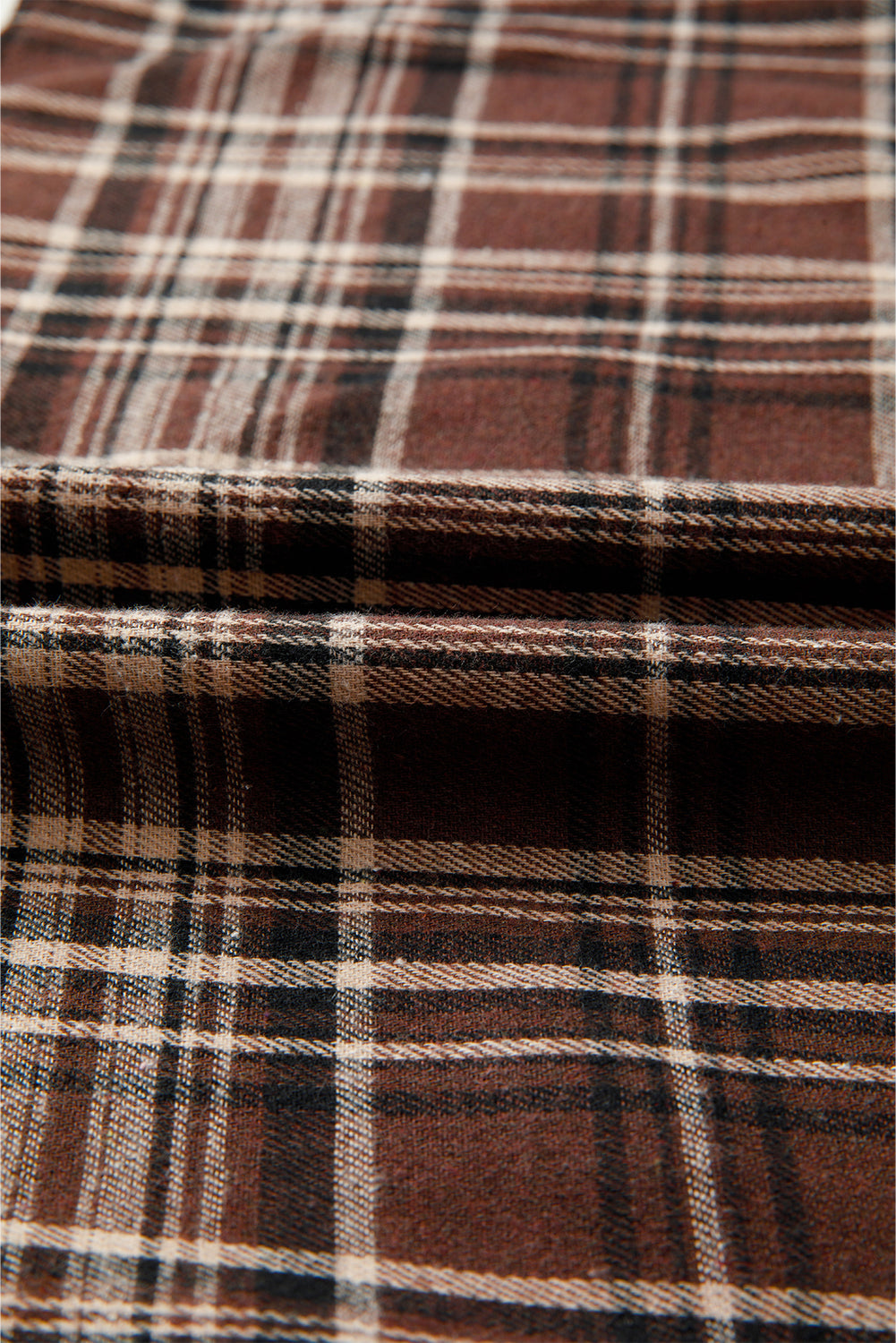 Long-Sleeved Plaid Patchwork Button Hooded Blouse