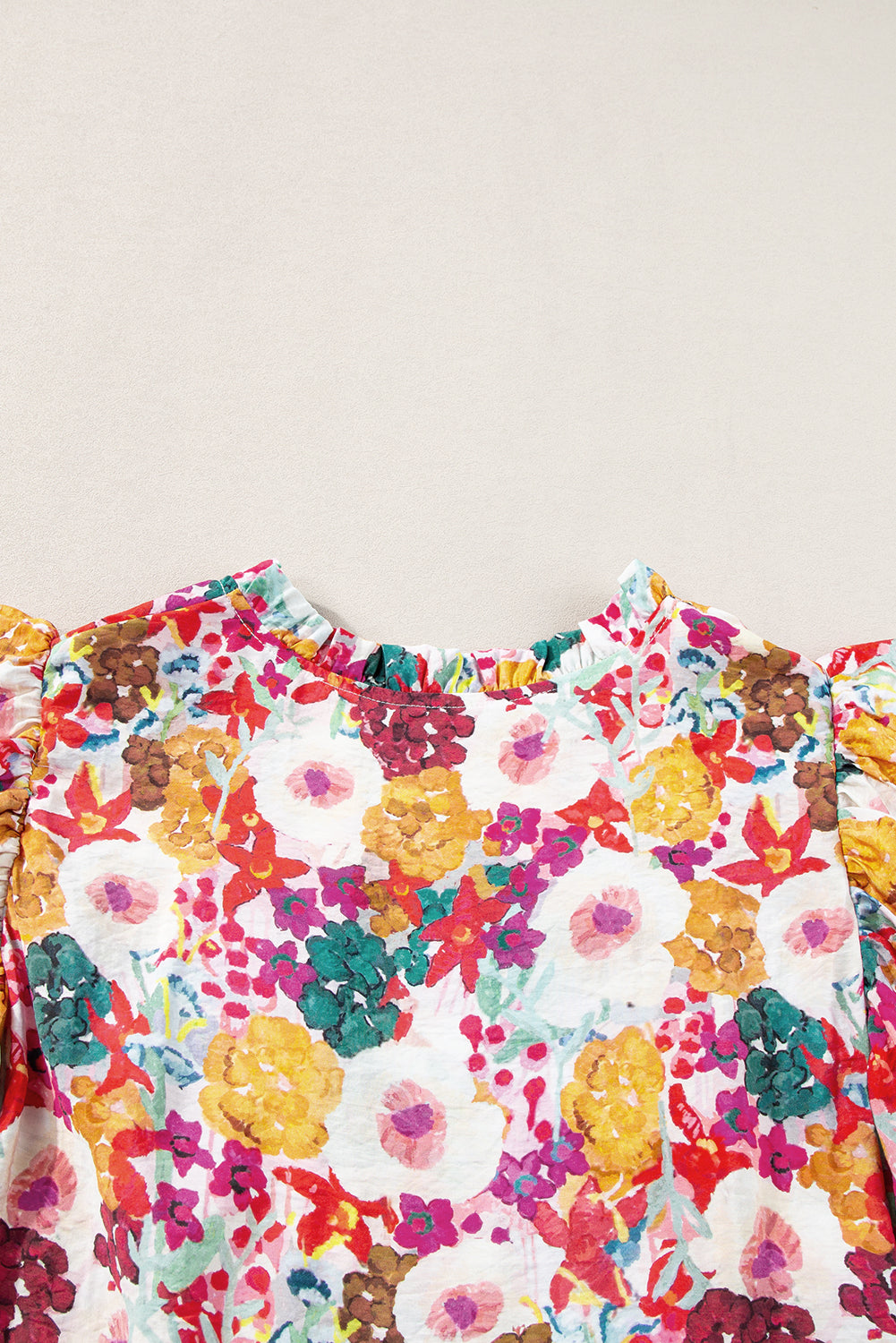 Women's Dresses Featuring Split Neck Flutter Floral-Print Print