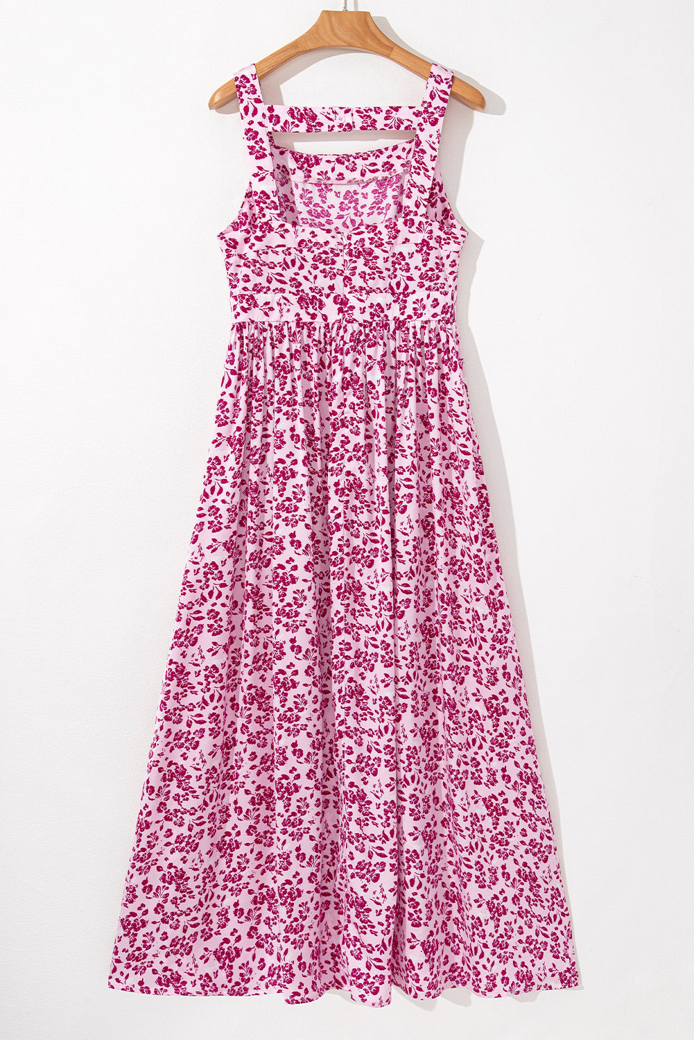 Floral Cutout Back Sleeveless Maxi Dress