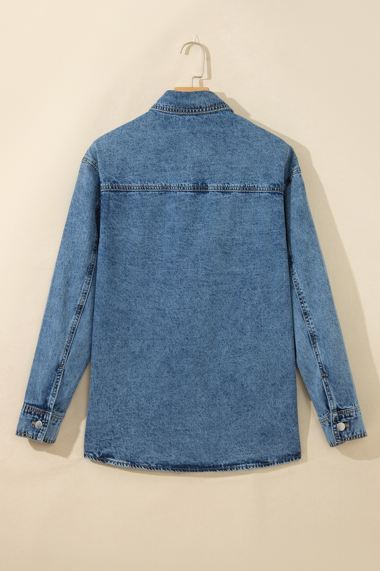 Rivet Sail Blue Embellished Western Style Timeless Fit Denim Jacket