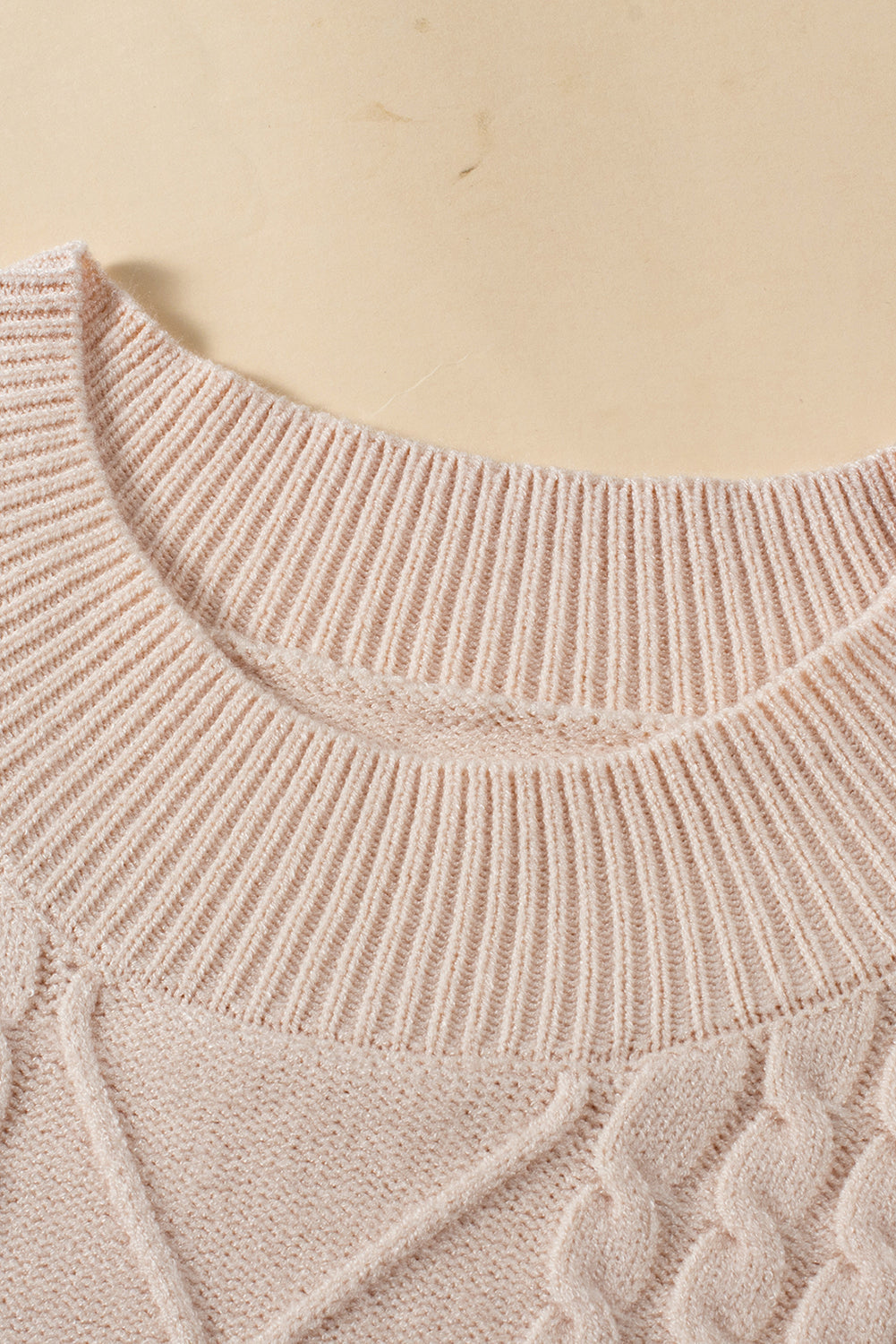 Sweater for Women Mock Neck Plus Cable Knitted