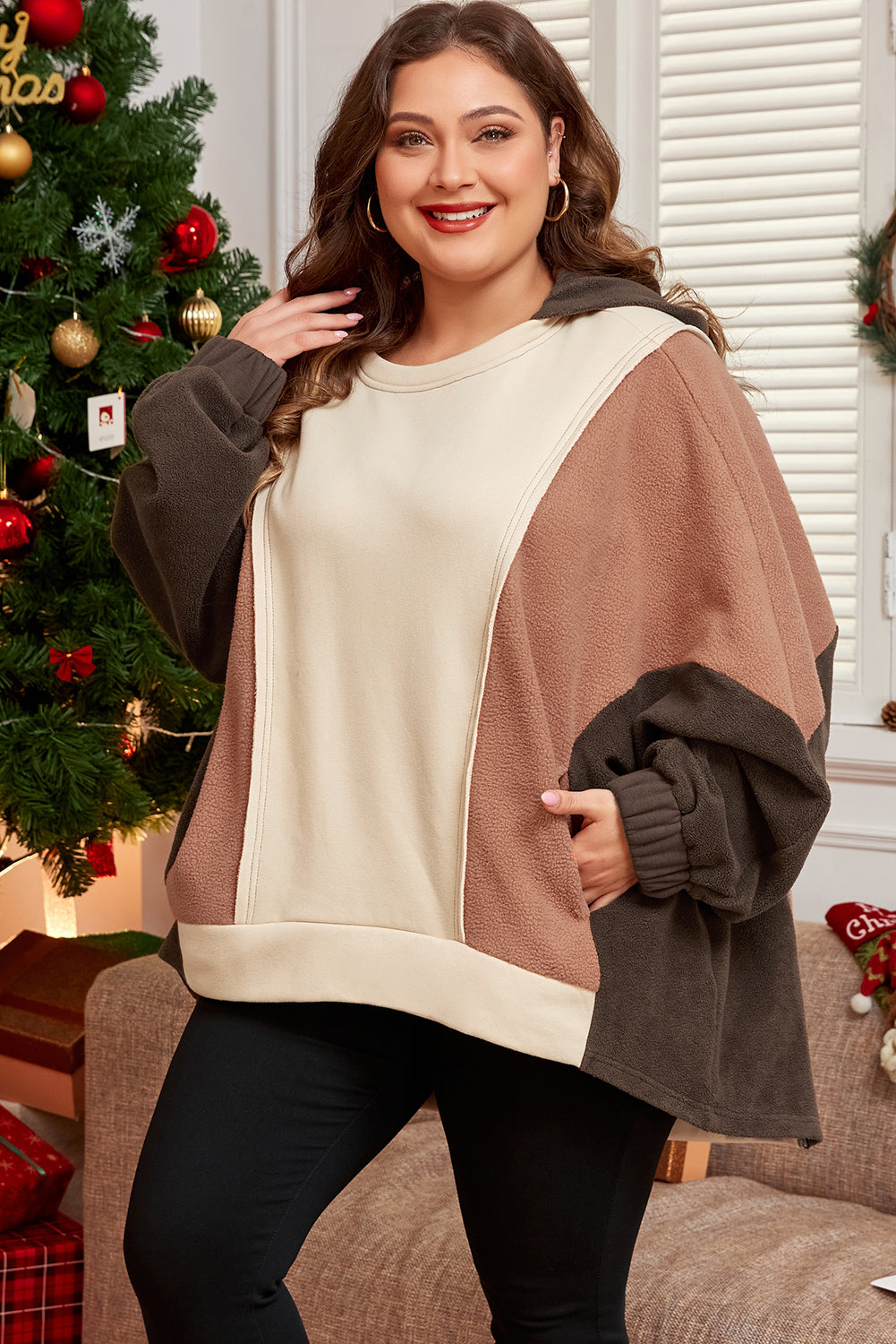 Women's Exposed Seam Plus Size Hoodie