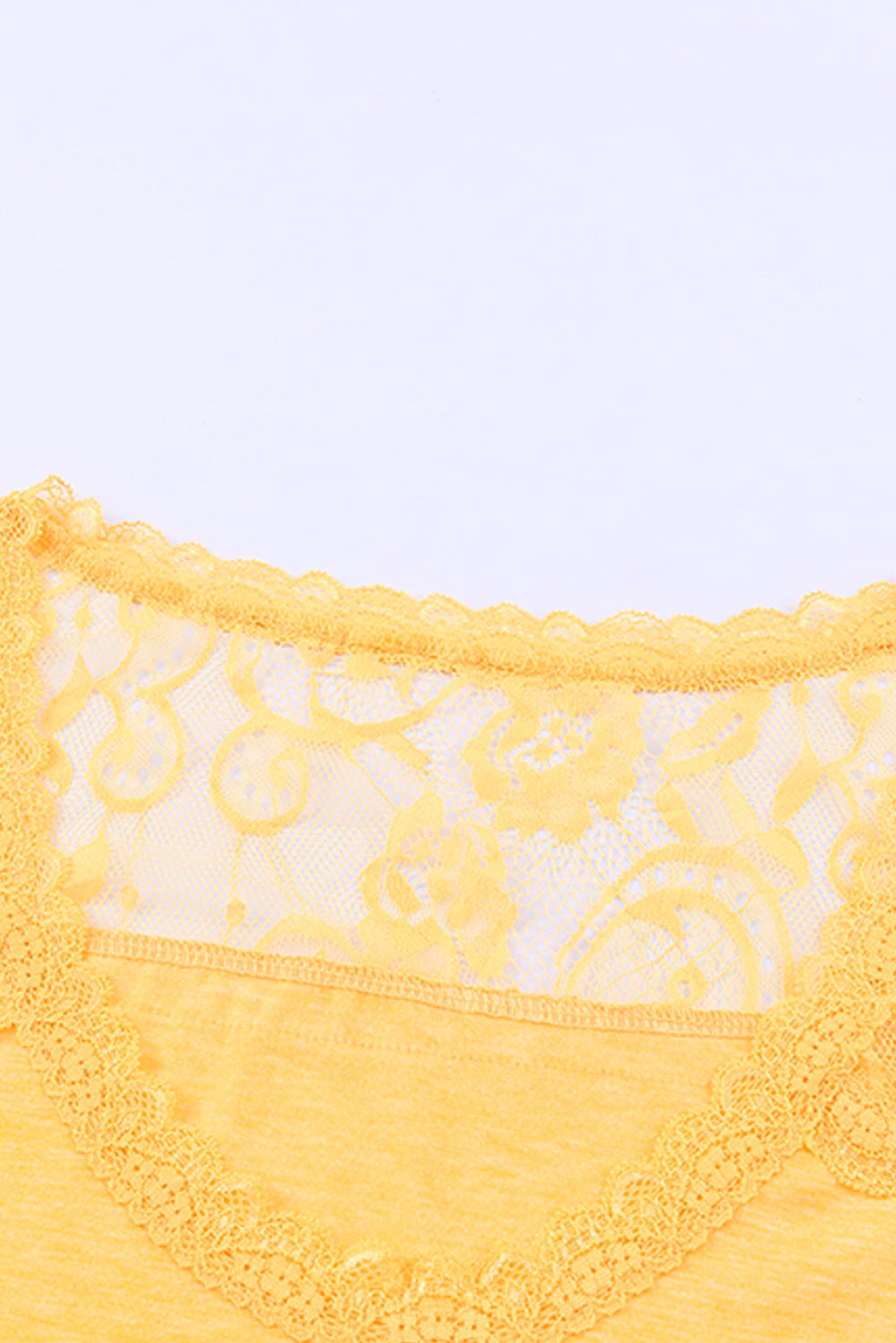 T Shirt for Women Lace-Trimmed Crochet U Neck
