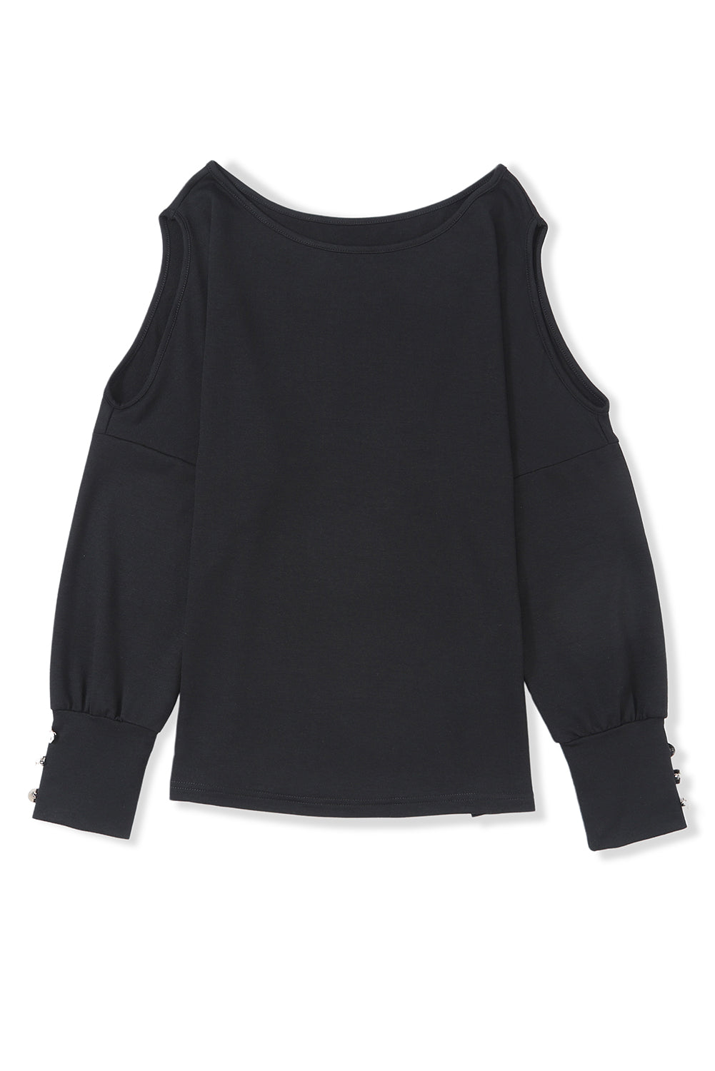 Top for Women Asymmetrical Cut Out Long-Sleeve