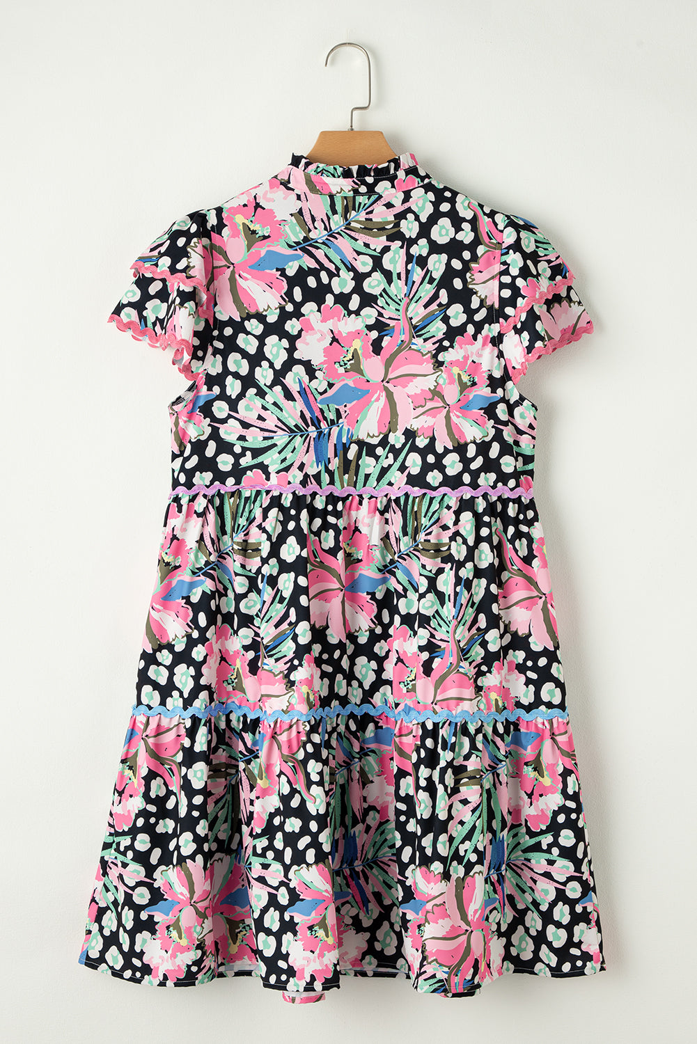 Women's Dresses with Embellished Layered Mini Floral-Print