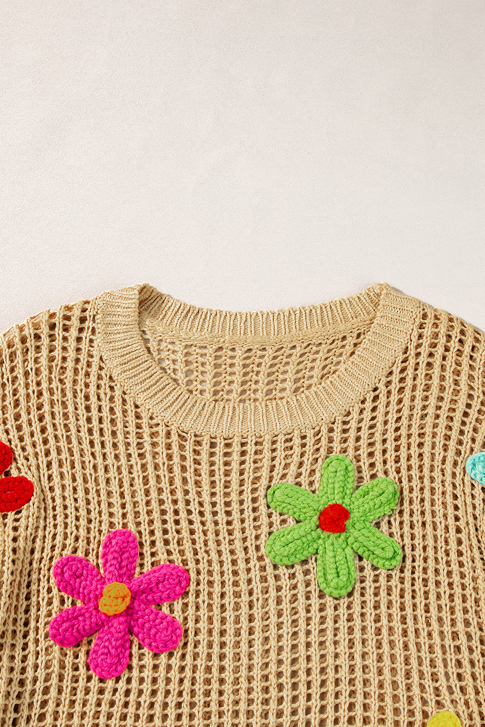 Crochet Flower Hollow-out Sweater