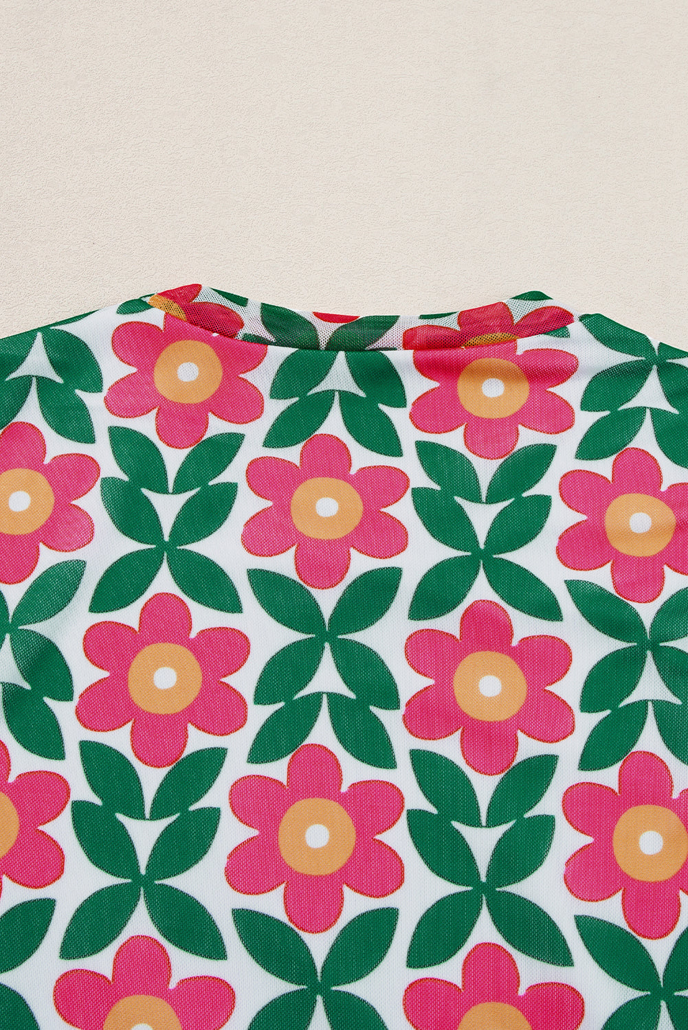 Women's T Shirt with Print Crew Neck Retro Floral-Print