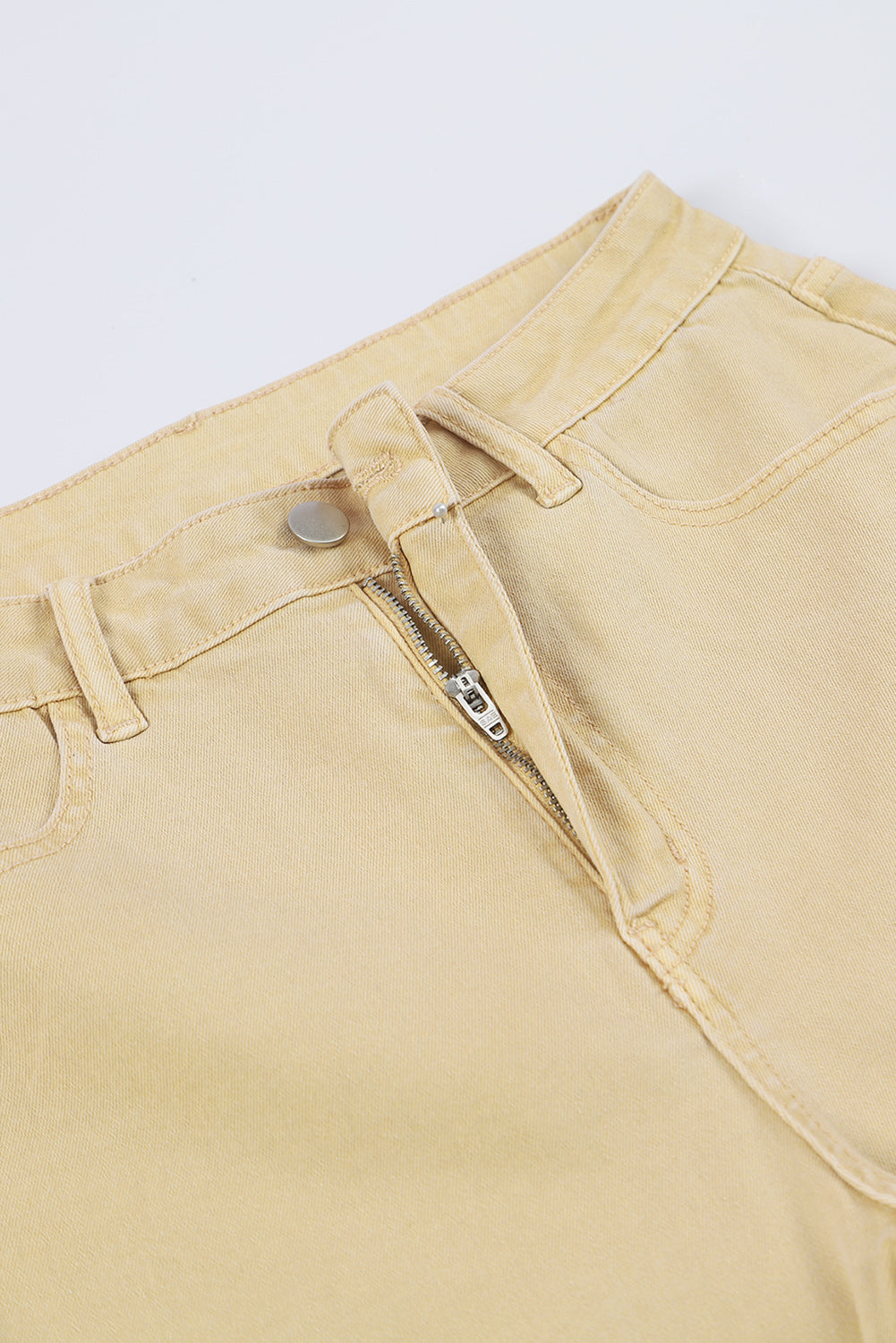 Women's Jeans Featuring Raw Edge Mid Waist Flared