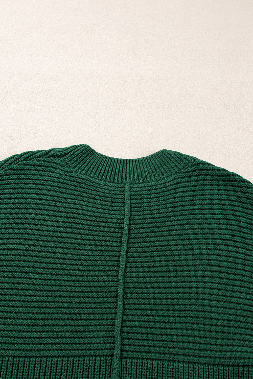 Textured Knit Crewneck Lantern Sleeve Sweater