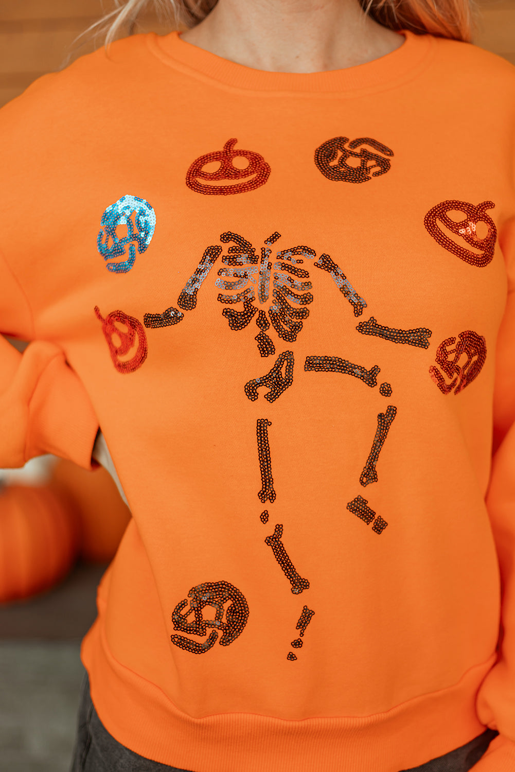 Dancing Critters Sequin Halloween Crewneck Sweatshirt