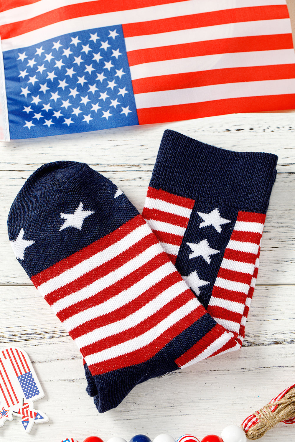 Inspired Stripes American Stripes Stars Crew Socks