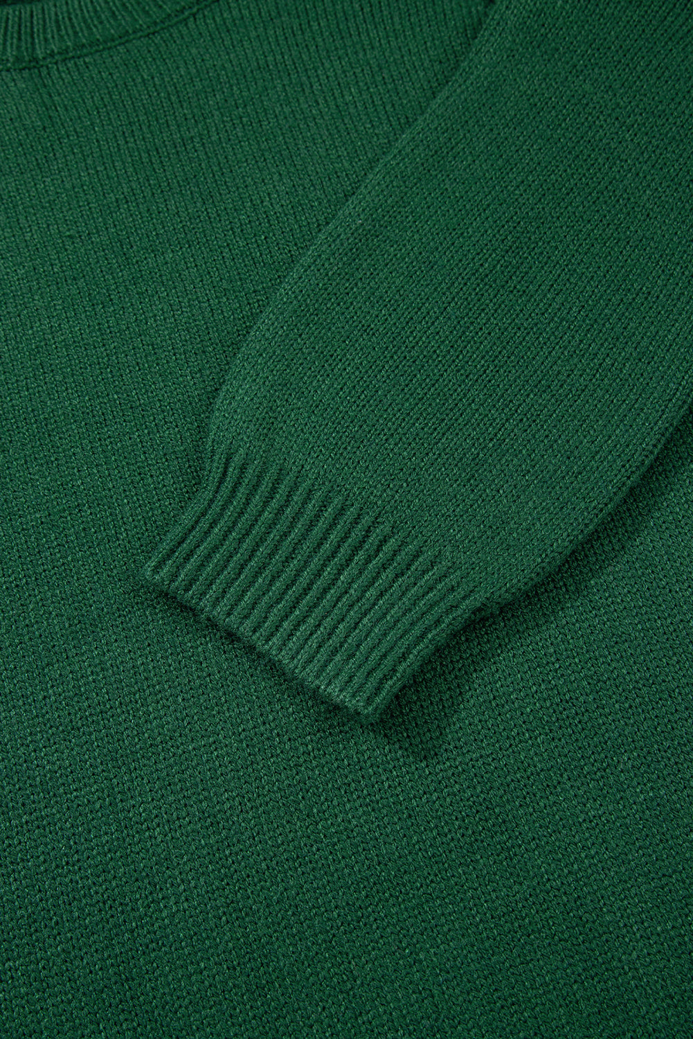 Evergreen Raglan Sleeve Crew-Neck Knit Top