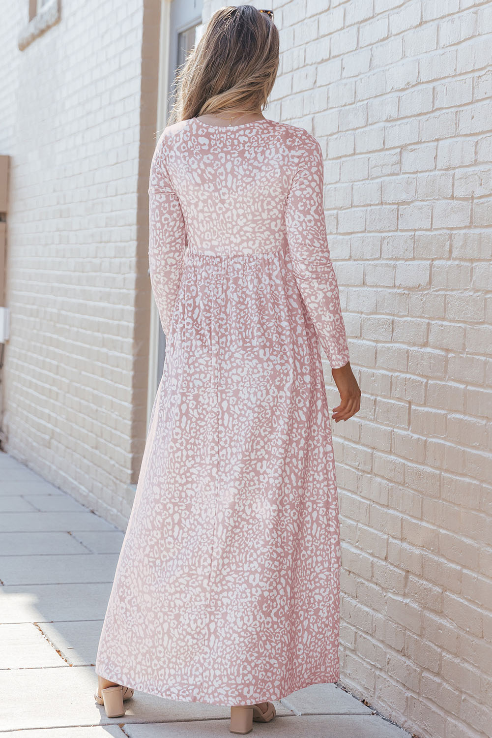 Women's Maxi Dress with Long-Sleeve Empire-Waist
