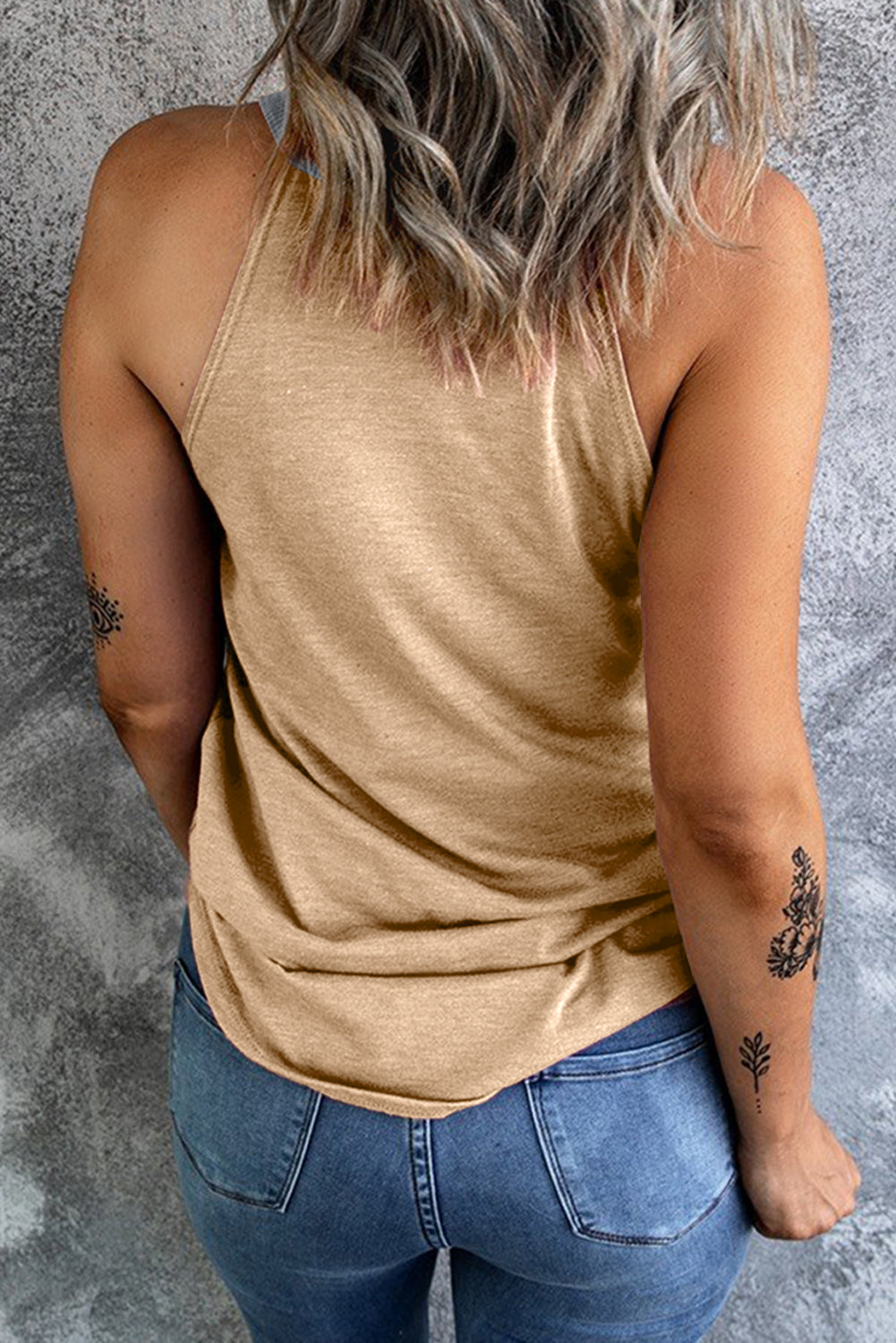 Women's Geometric Color-Block Sleeveless Top