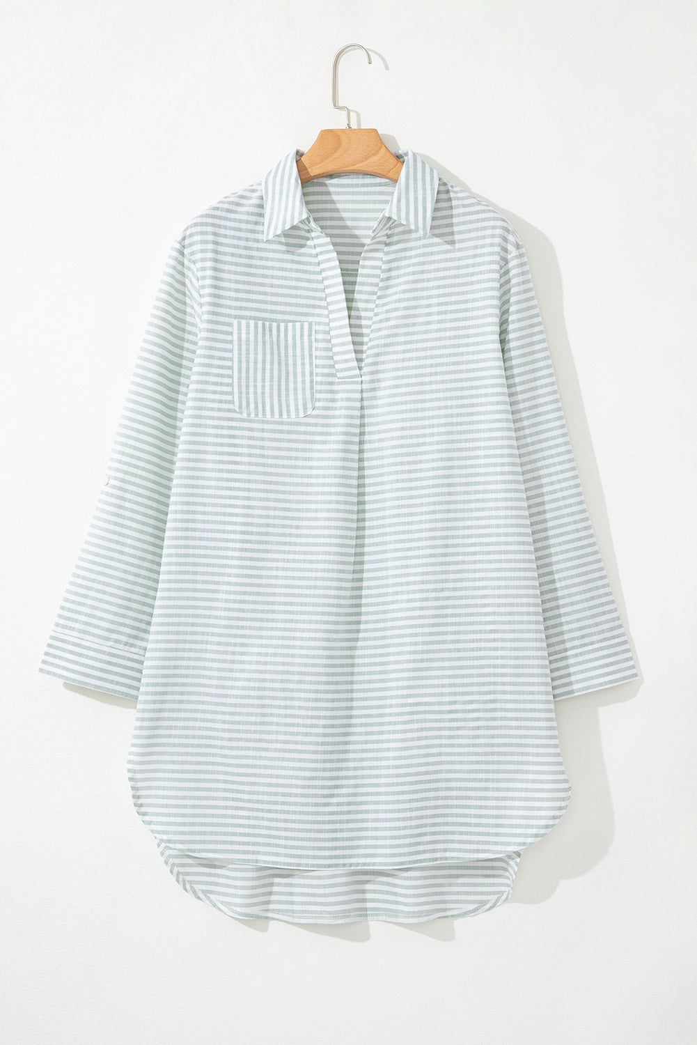 Collared V Neck Long Sleeve Beach Cover up