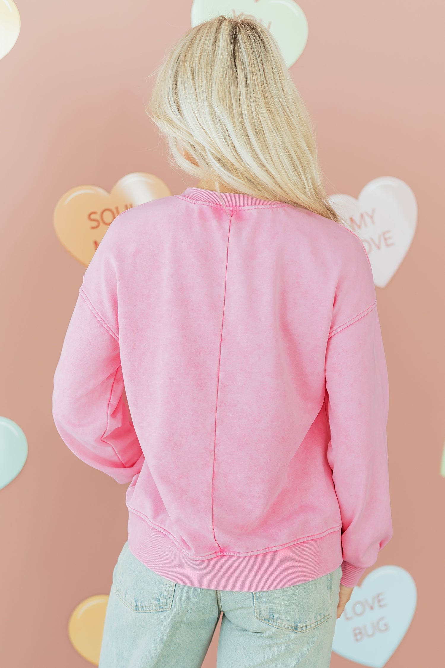 Mineral Crew-Neck Wash Crossed Loose Sweatshirt