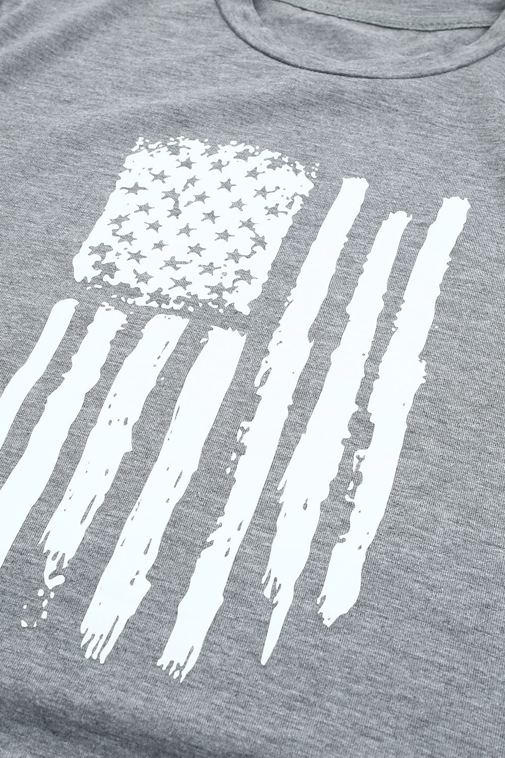 T-shirt for Women Crew Neck America Flag Print