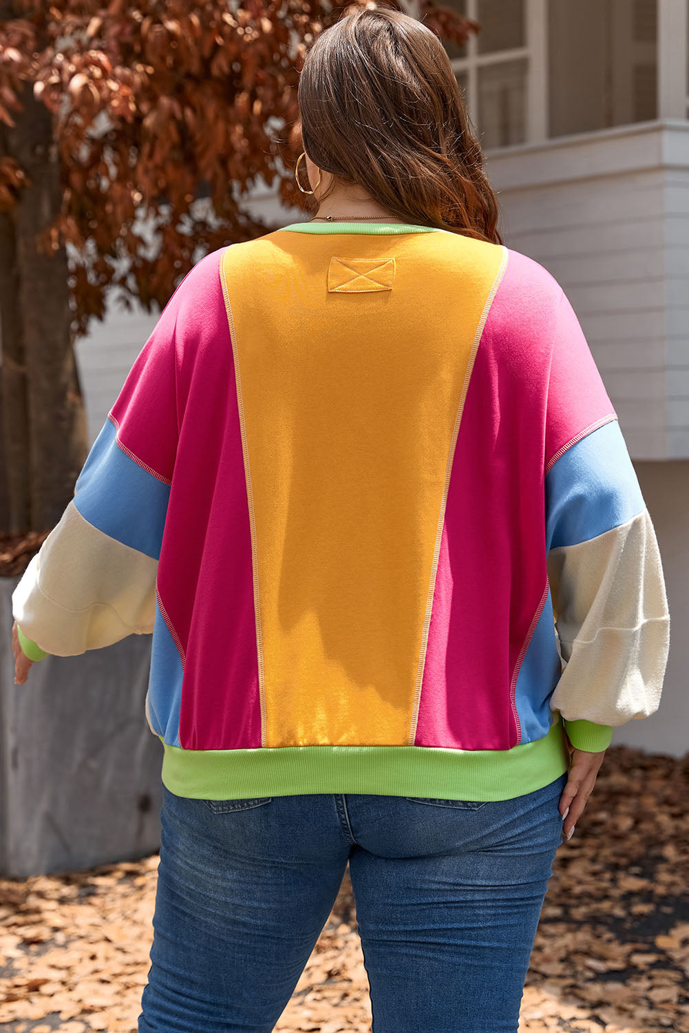Women's Plus Size Exposed Seam Sweatshirt