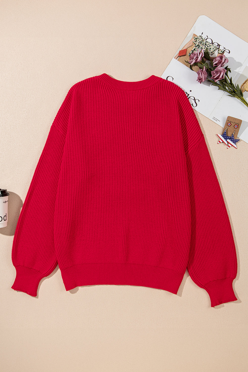 Women's Sweater with Tinsel Crew Neck Plus Size