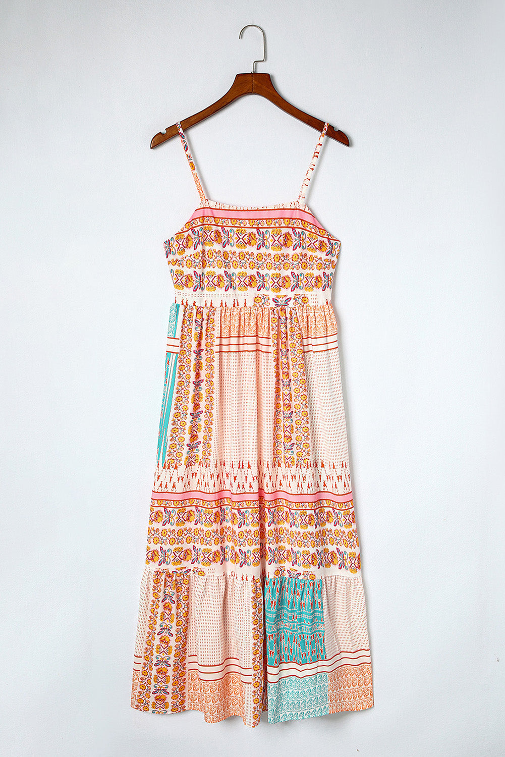 Women's Sundress with Print Square Neck Bohemian