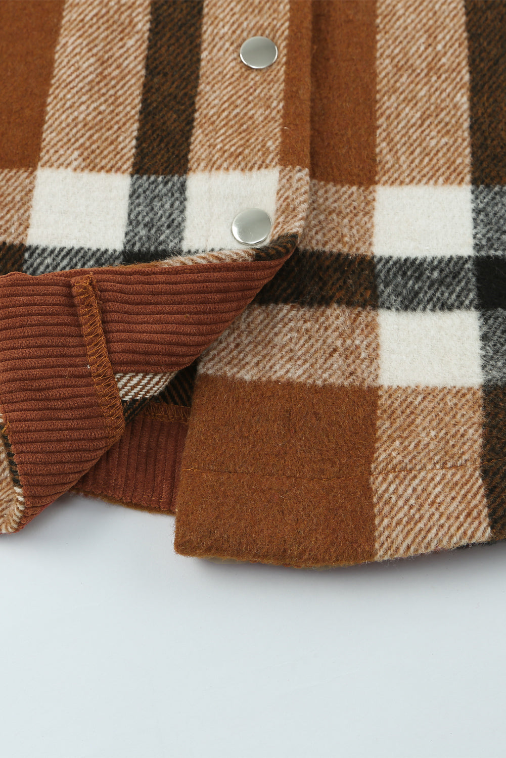 Shirt Jacket for Women Button-Front Plaid Pocket-Detail