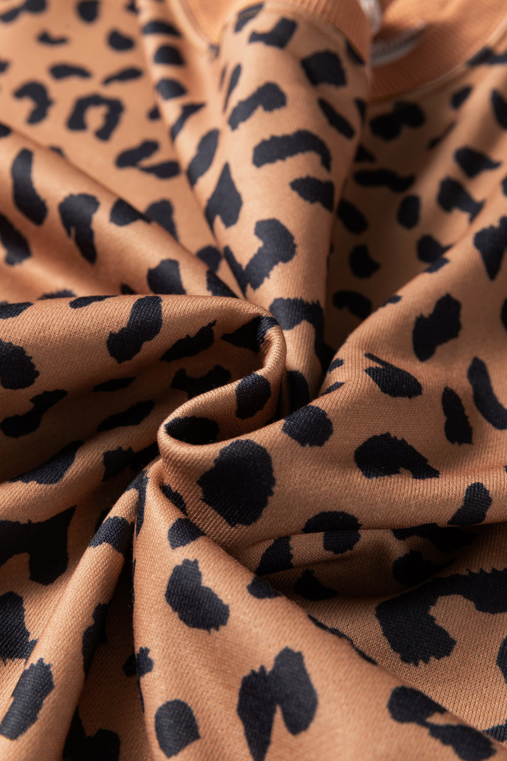 Patchwork Leopard Colorblock Leopard Everyday Sweatshirt with Slits