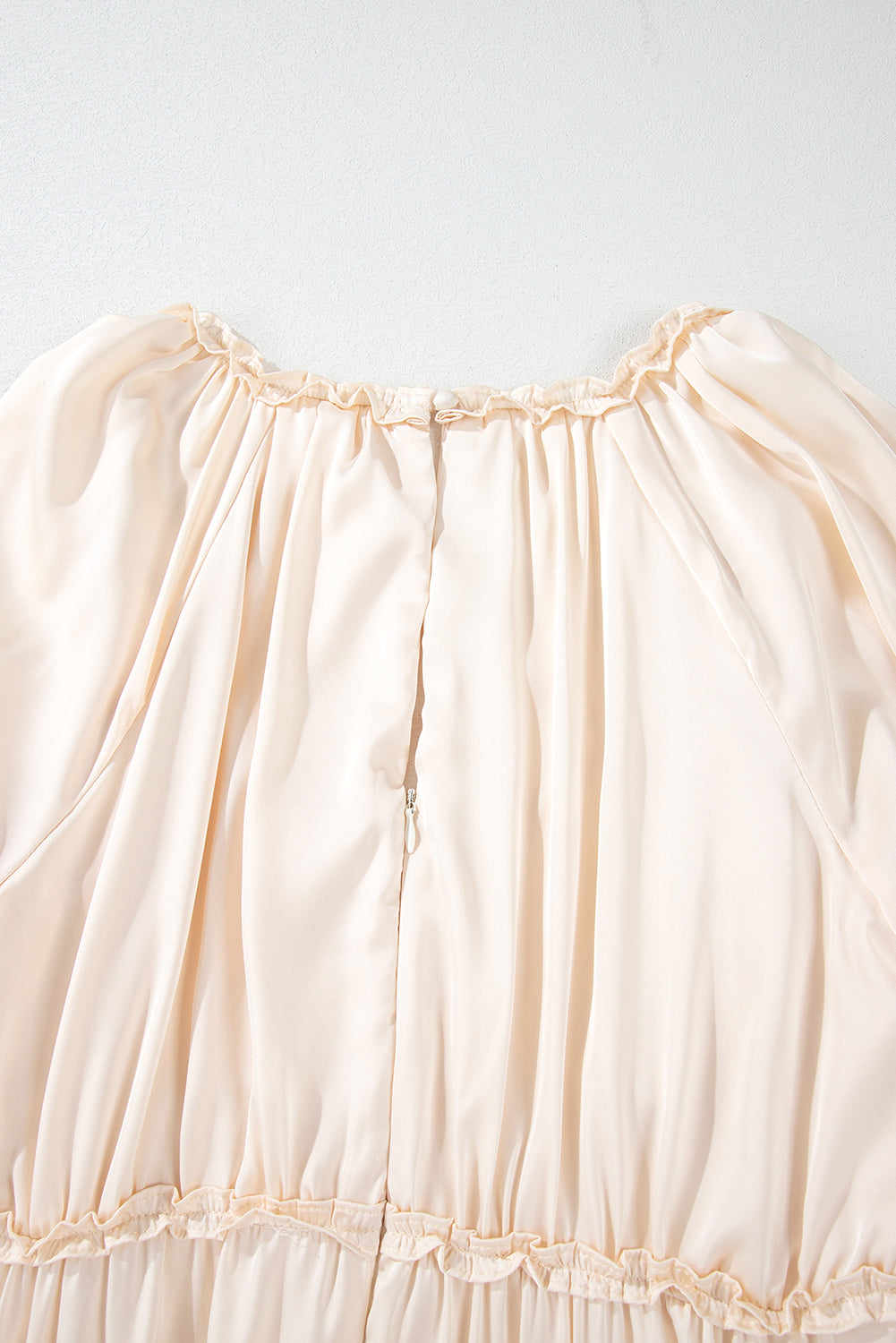 Tiered Ruffled Puff Sleeve Loose Fit Mini Dress