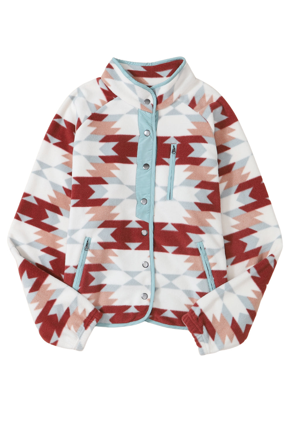 Women's Zipper Fleece Western Aztec Jacket