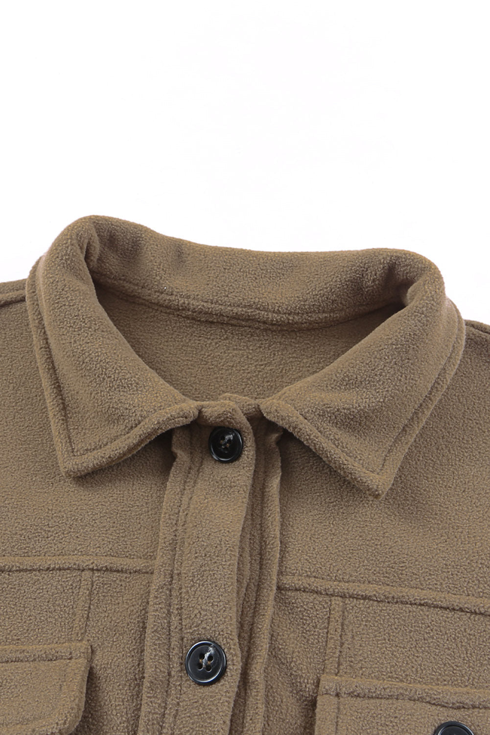 Women's Shirt Jacket Featuring Turn Collar Button-Front