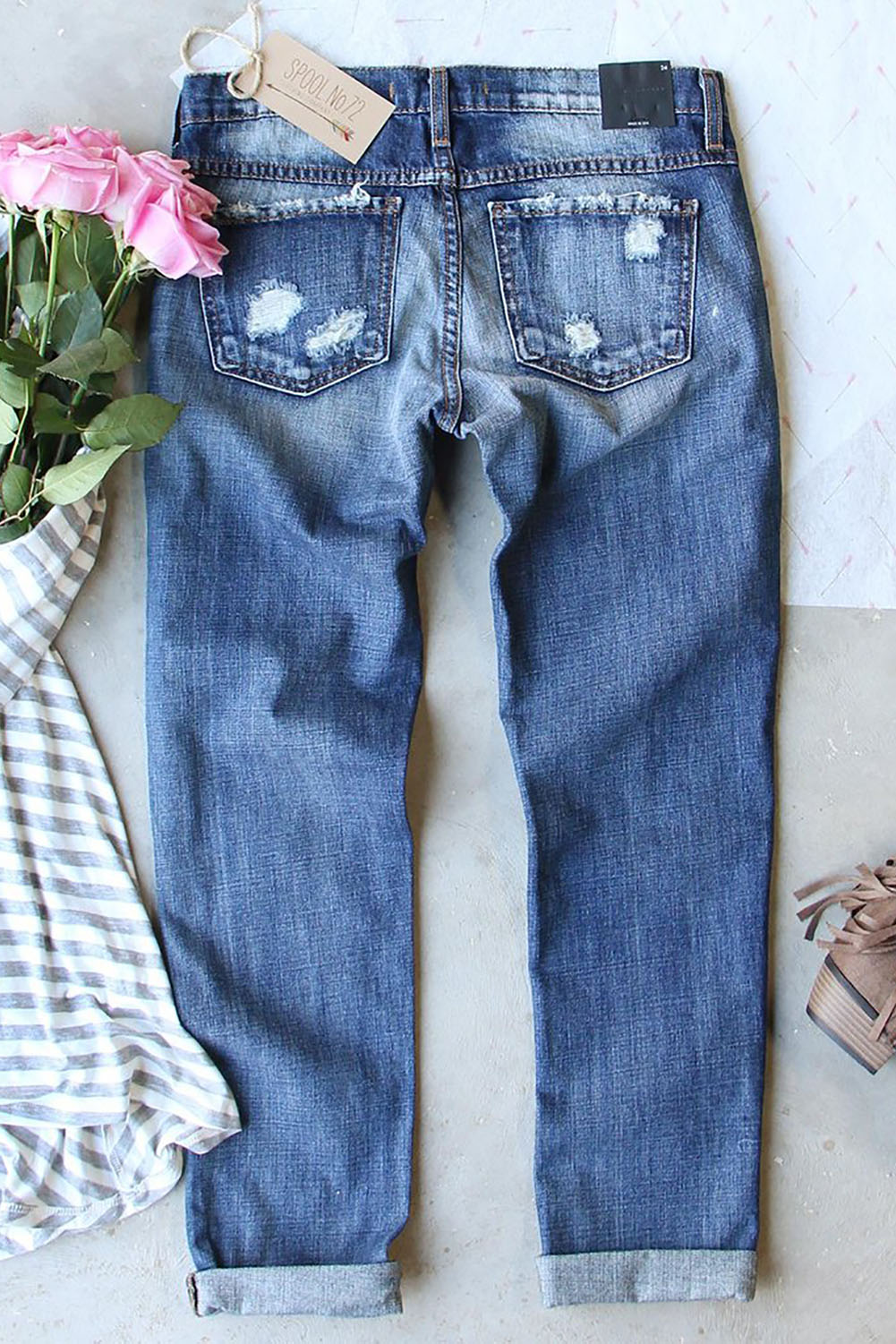Women's Heart Distressed Valentines Day Jeans