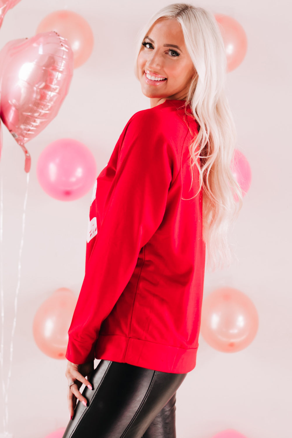 Sweatshirt for Women Hearts Crew Neck Women