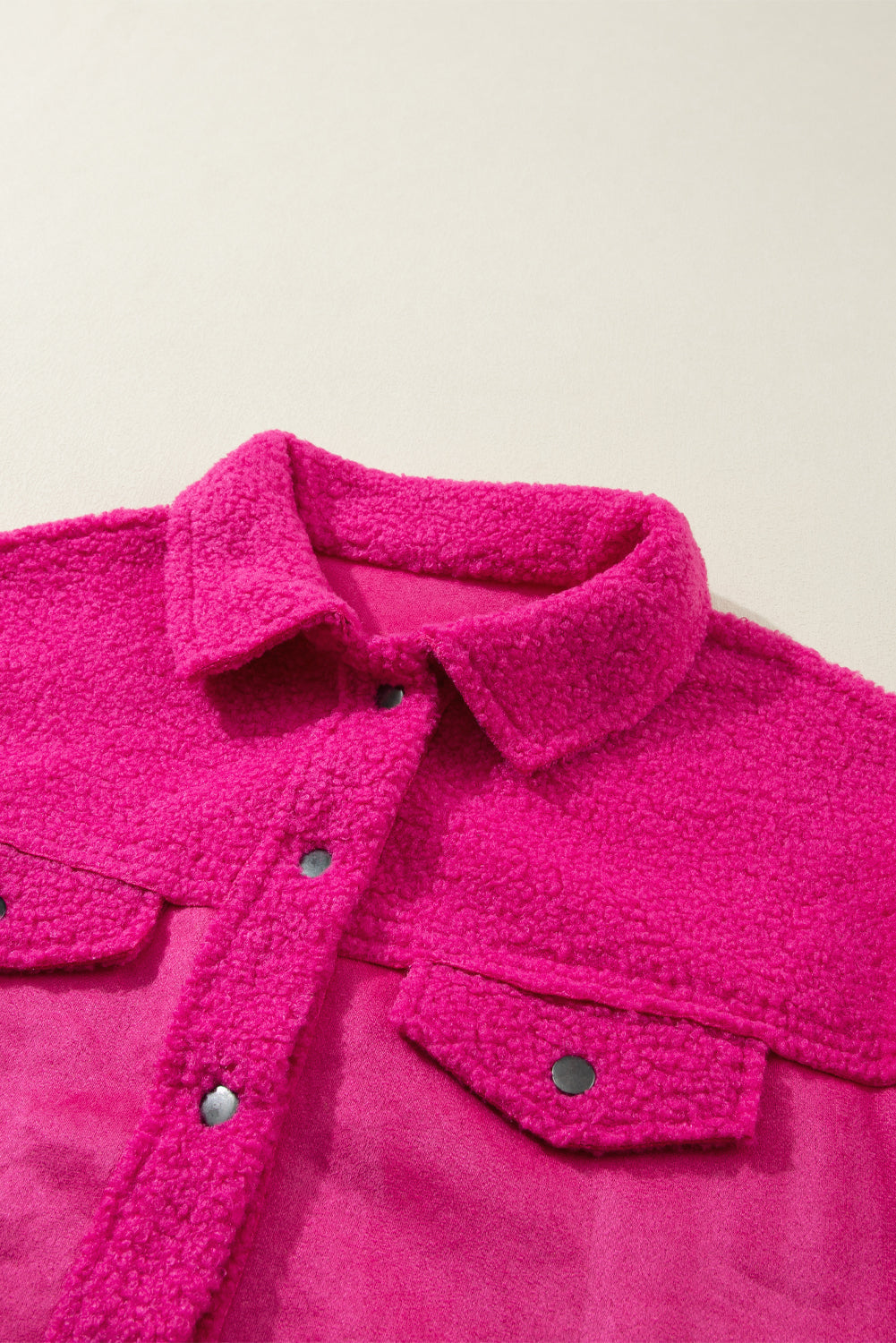 Women's Shacket Featuring Button Faux Suede