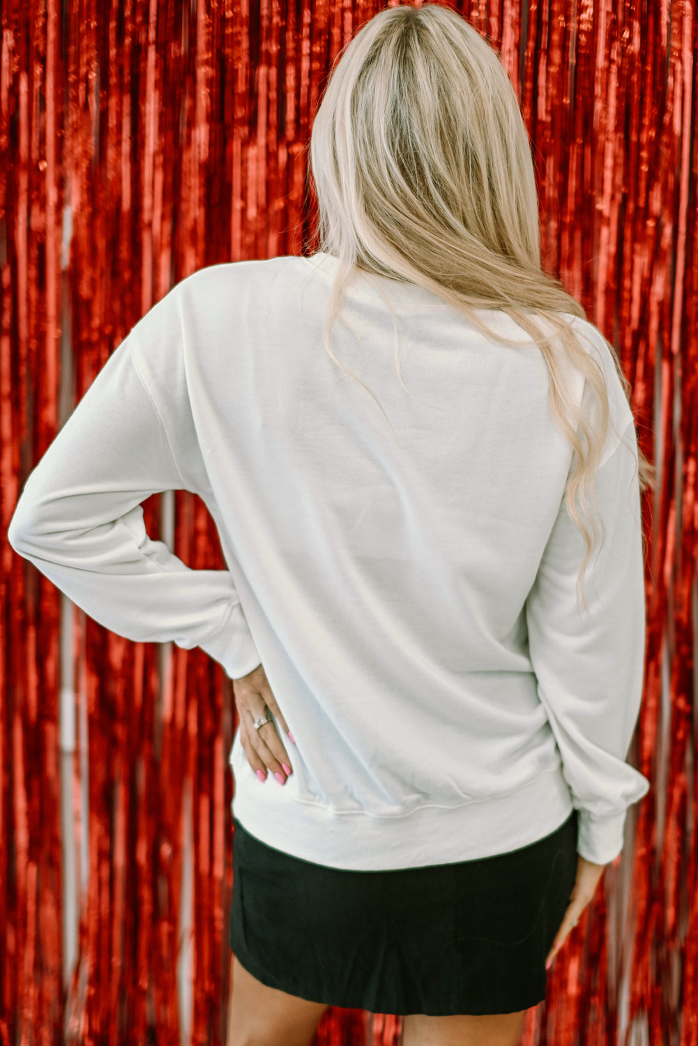 Sweatshirt for Women Wineglasses Sequin Cheers