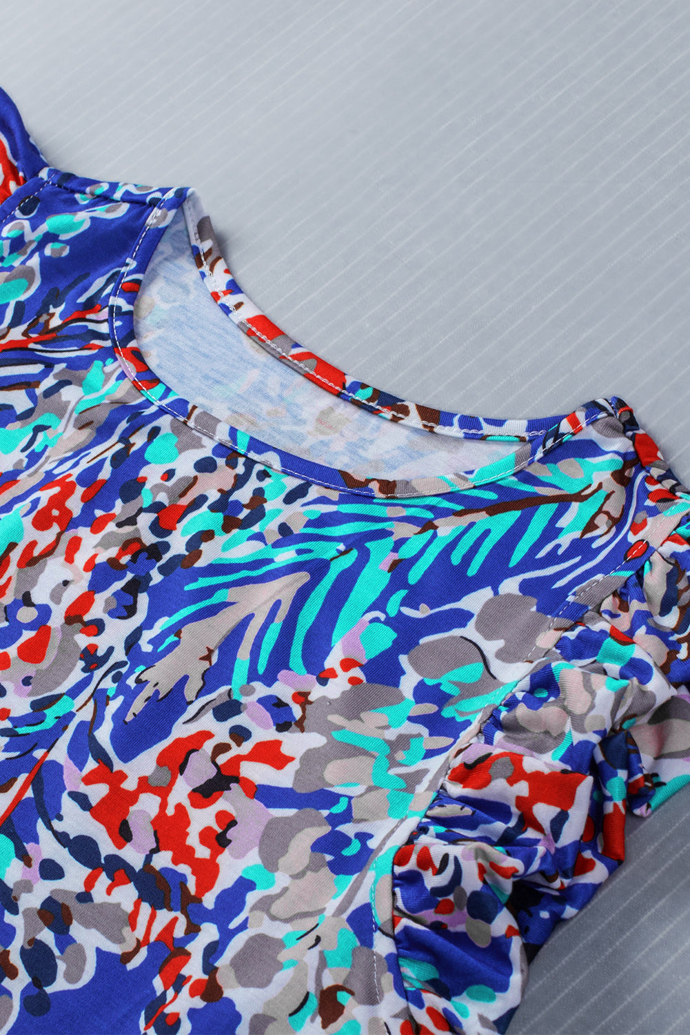 Women's Tank Top with Floral-Print Print Ruffles