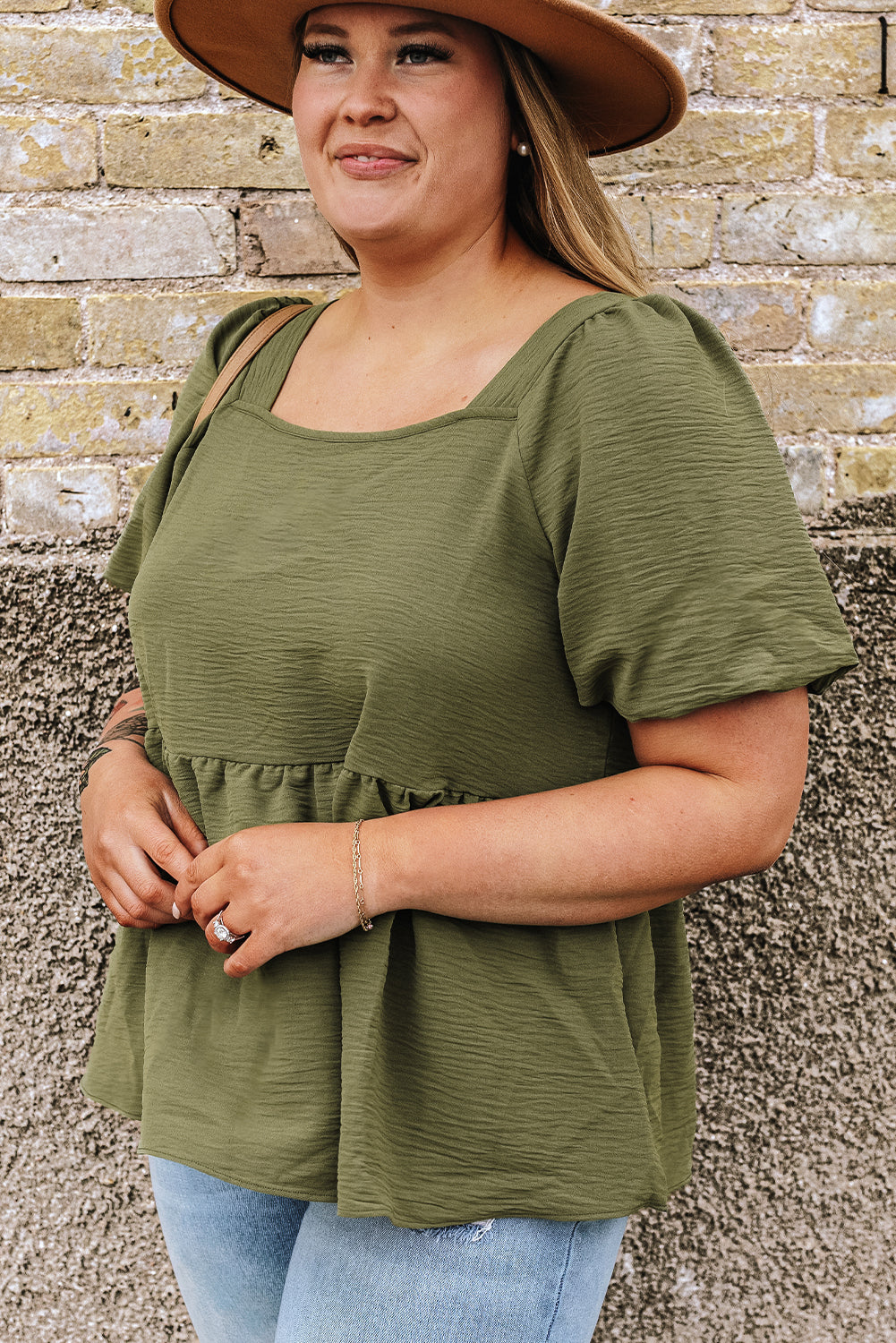 Women's Babydoll Top with Solid Plus