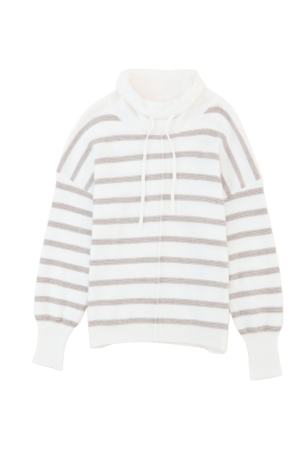 Women's Sweater Featuring Cowl Neck Striped