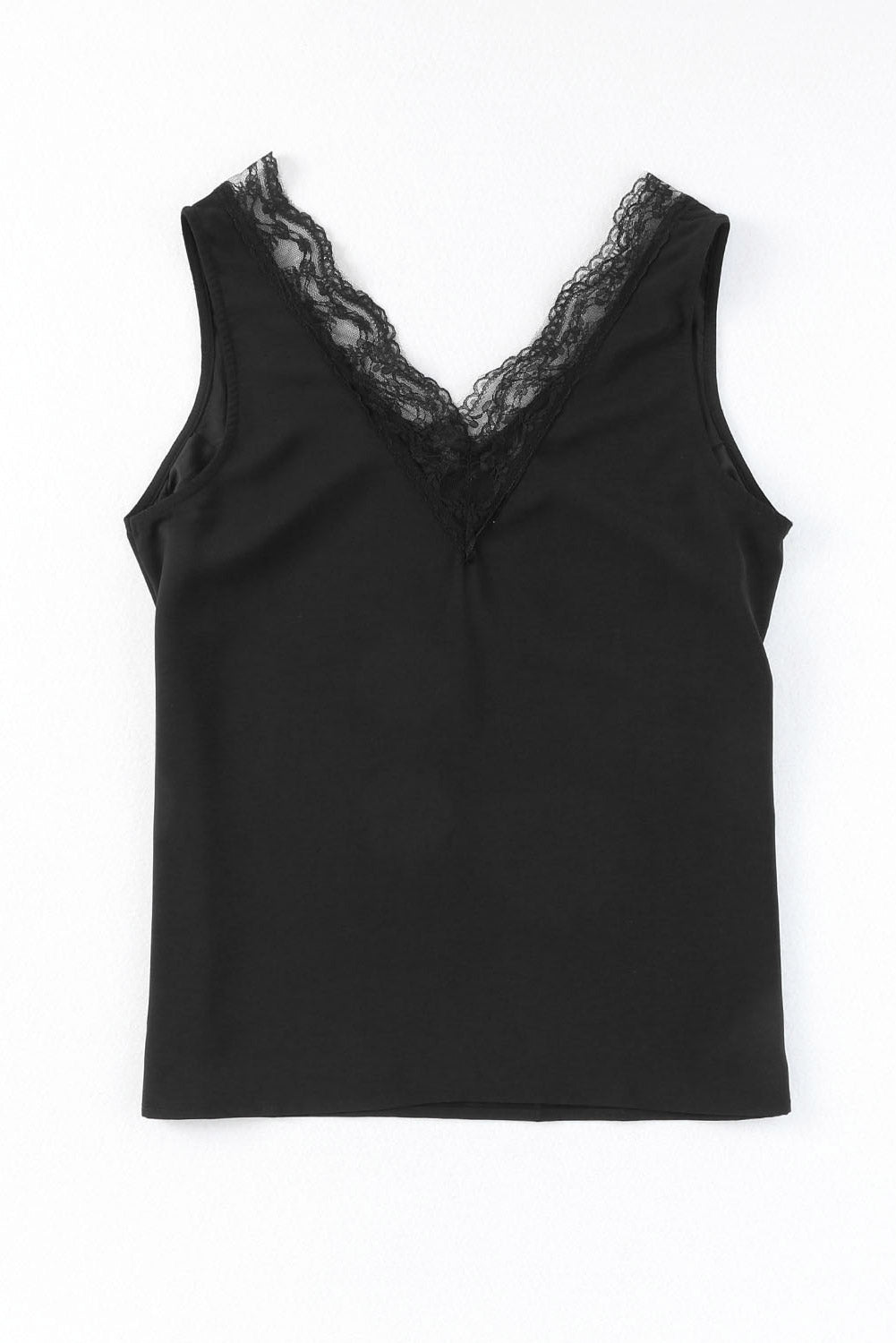 Women's Tank Top with Lace-Trimmed Splicing Open-Back