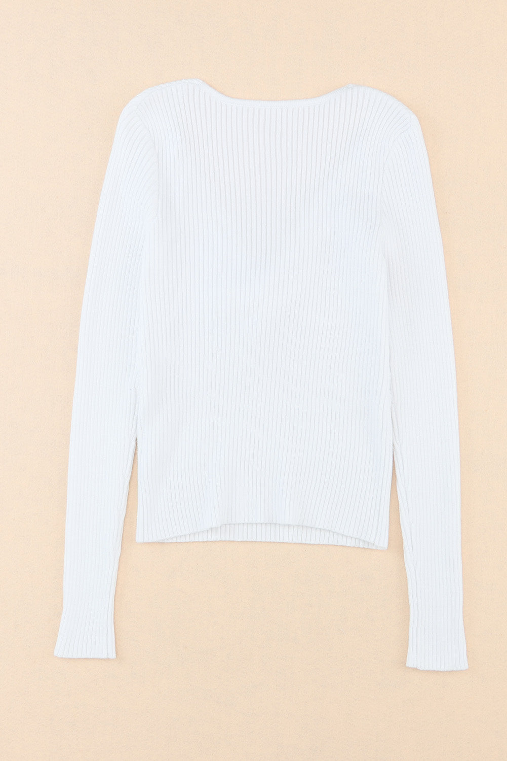 Women's Sweater Featuring Cable Crossed V Neck