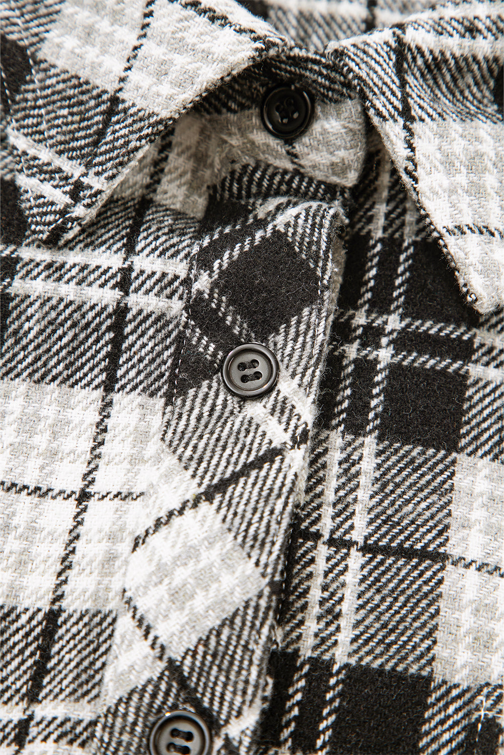 Chest Plaid Print Pockets Button-Front Shirt