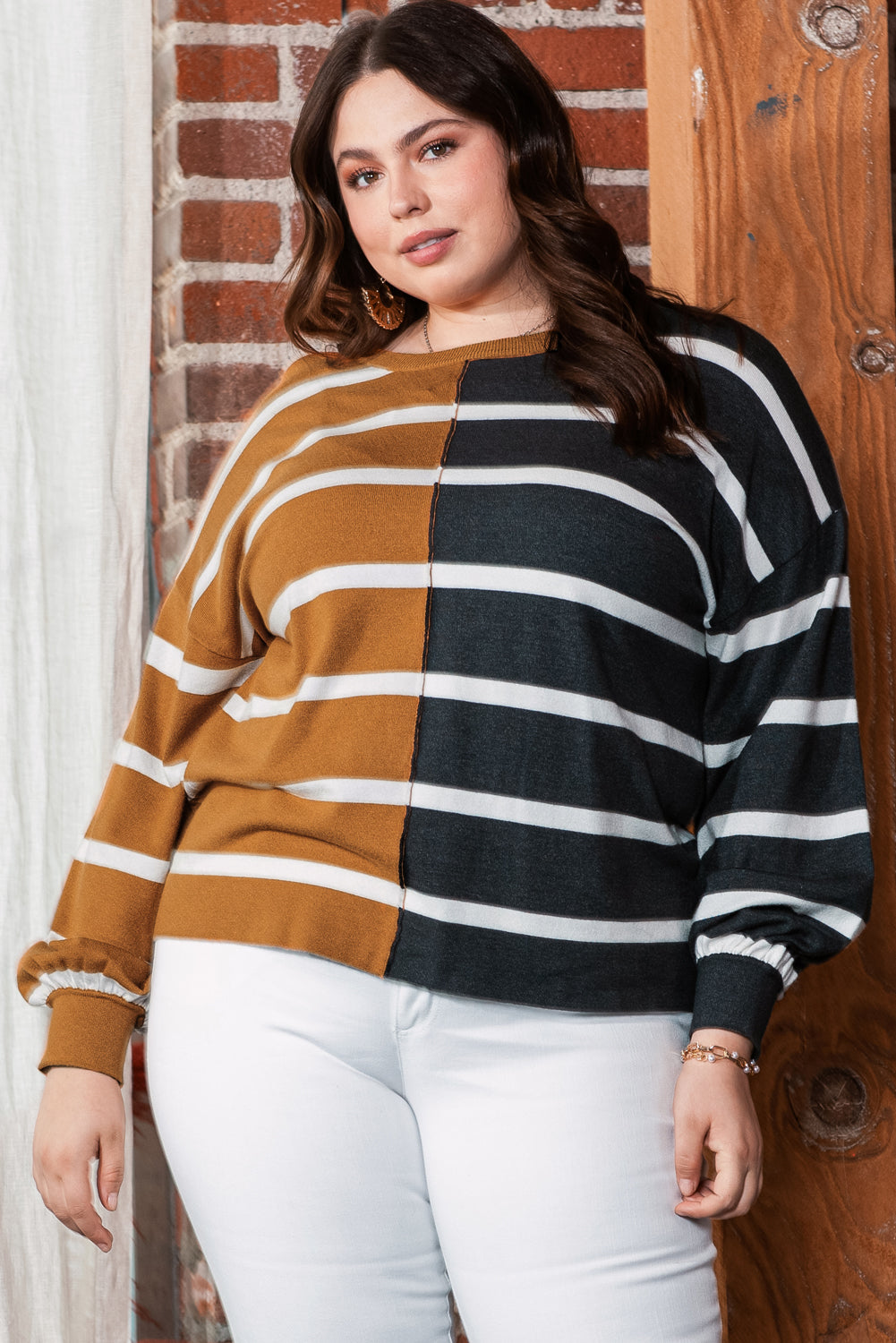 Top for Women Striped Loose Plus Size